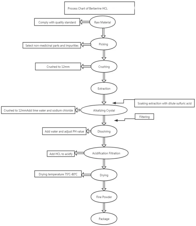 product-676-779 Process Chart of Berberine HCL